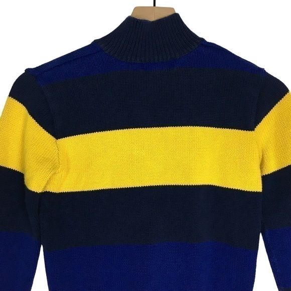 POLO by RALPH LAUREN Quarter Zip Sweater Stripe Classic Kid’s Boy’s Size Small - Picture 5 of 9